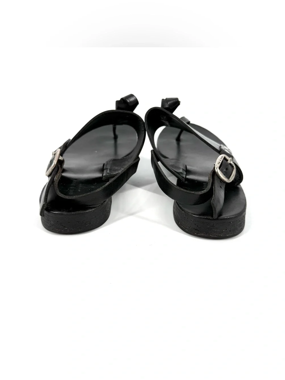 rag & bone Sandals Black Leather T-Strap Adjustable Slingback Womens EU 38 US 8